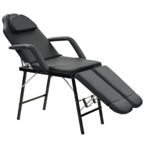 Kilnojama kosmetologinė kėdė, dirbtinė oda, 185x78x76cm, juoda, 110161