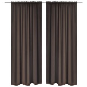 130372 2 pcs Brown Slot-Headed Blackout Curtains 135 x 245 cm, 130372