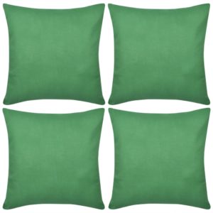 4 Žali Pagalvėlių Užvalkalai, Medvilnė, 80 x 80 cm, 130924
