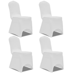 Tamprūs užvalkalai kėdėms, 4 vnt., Baltos spalvos, 131408