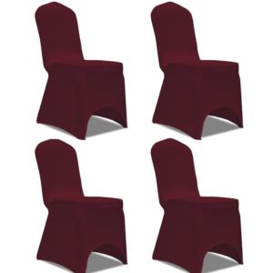 Tamprūs užvalkalai kėdėms, 4 vnt., Vyšninės spalvos, 131411