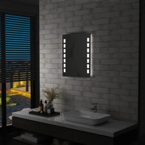 Sieninis vonios kambario veidrodis su LED, 50x60cm, 144696