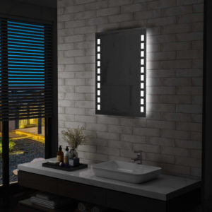 Sieninis vonios kambario veidrodis su LED, 60x80cm, 144697