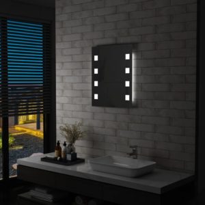 Sieninis vonios kambario veidrodis su LED, 50x60cm, 144699