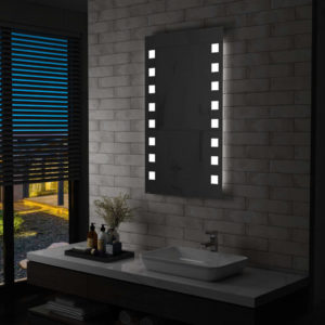 Sieninis vonios kambario veidrodis su LED, 60x100cm, 144701