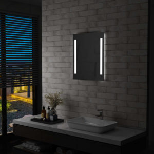Sieninis vonios kambario veidrodis su LED, 50x60cm, 144702