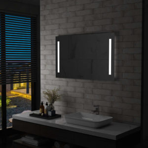 Sieninis vonios kambario veidrodis su LED, 100x60cm, 144707