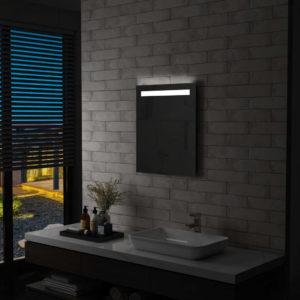 Sieninis vonios kambario veidrodis su LED, 50x60cm, 144708