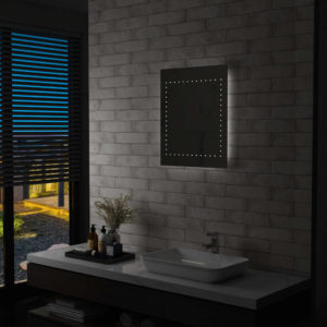 Sieninis vonios kambario veidrodis su LED, 50x60cm, 144711