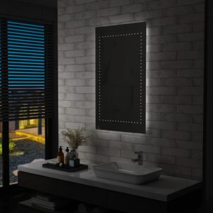Sieninis vonios kambario veidrodis su LED, 60x100cm, 144713