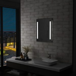 Sieninis vonios kambario LED veidrodis su lentyna, 50x70cm, 144714