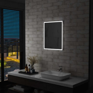 Sieninis vonios kambario veidrodis su LED, 50x60cm, 144717