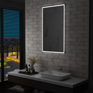Sieninis vonios kambario veidrodis su LED, 60x100cm, 144719