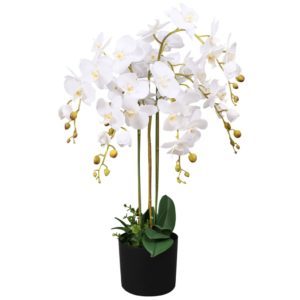 Dirbtinė orchidėja su vazonu, 75 cm, balta, 244425