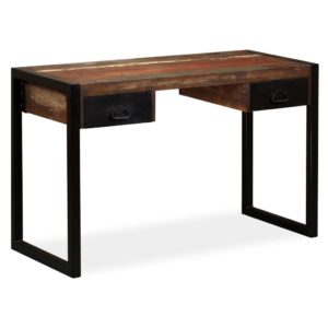 Stalas su 2 stalčiais, perdirbtos medienos masyvas, 120x50x76cm, 244905