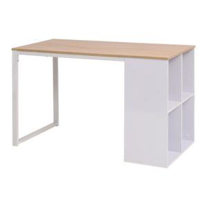 Rašomasis stalas, 120x60x75cm, balta ir ąžuolo spalva, 245720