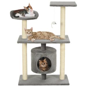 Draskyklė katėms su stovu iš sizalio, 95cm, pilka, 170512