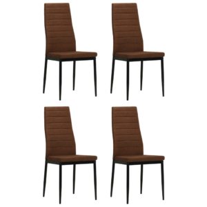 Valgomojo kėdės, 4vnt., rudos, audinys, 246184