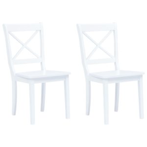 Valgomojo kėdės, 2 vnt., balt. sp., kaučiukmedžio med. masyvas, 247356