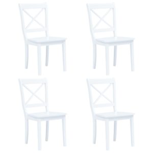 Valgomojo kėdės, 4 vnt., balt. sp., kaučiukmedžio med. masyvas, 247357