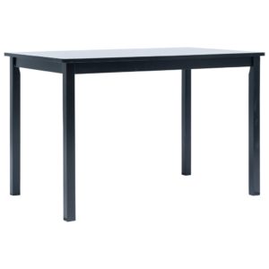 Valgomojo stalas, juodas, 114x71x75cm, kaučiuk. med. masyvas, 247364