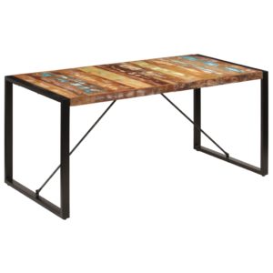 Valgomojo stalas, 160x80x75cm, perdirbtos medienos masyvas, 247418