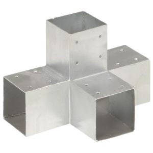 Stulpo sujungimas, 91x91mm, galvanizuotas metalas, X formos, 145475